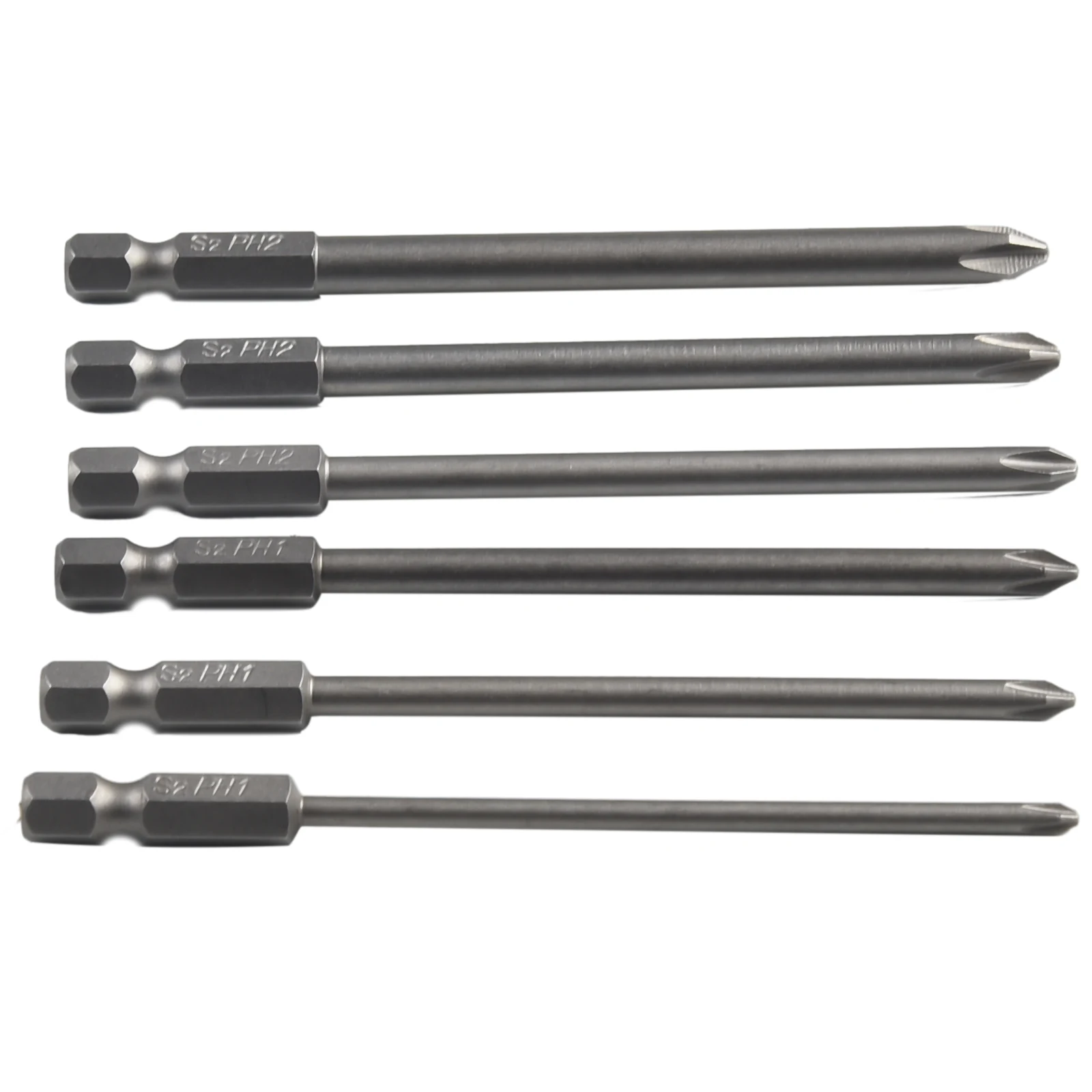 6Pcs/Set Shank 100mm Long Steel Magnetic Hex Cross Head Screwdriver Bit Parafusadeira Herramientas De Mano Outils