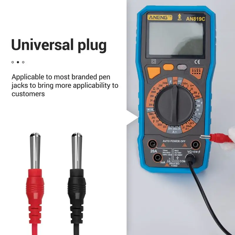 Multitester K1MF Pontas de prova de multímetro automotivo Clipes jacaré Fácil instalação