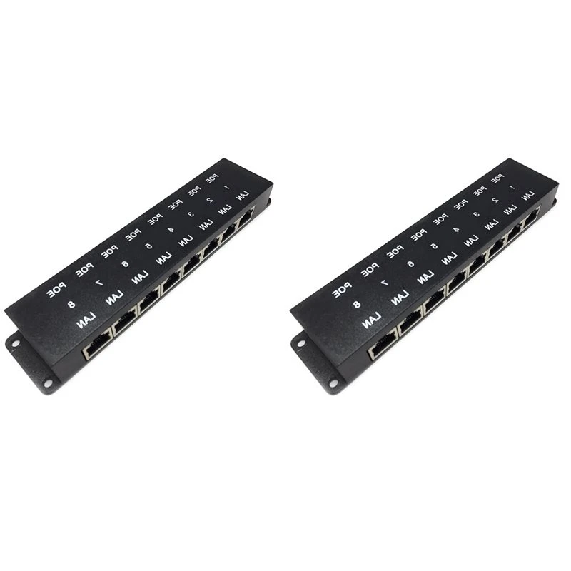 ABRI-2X POE-8 Пассивный 8-портовый PoE-инжектор 100 Мбит/с, блок питания Ethernet для IP-камер, беспроводных точек доступа, устройств PoE 24В/48В