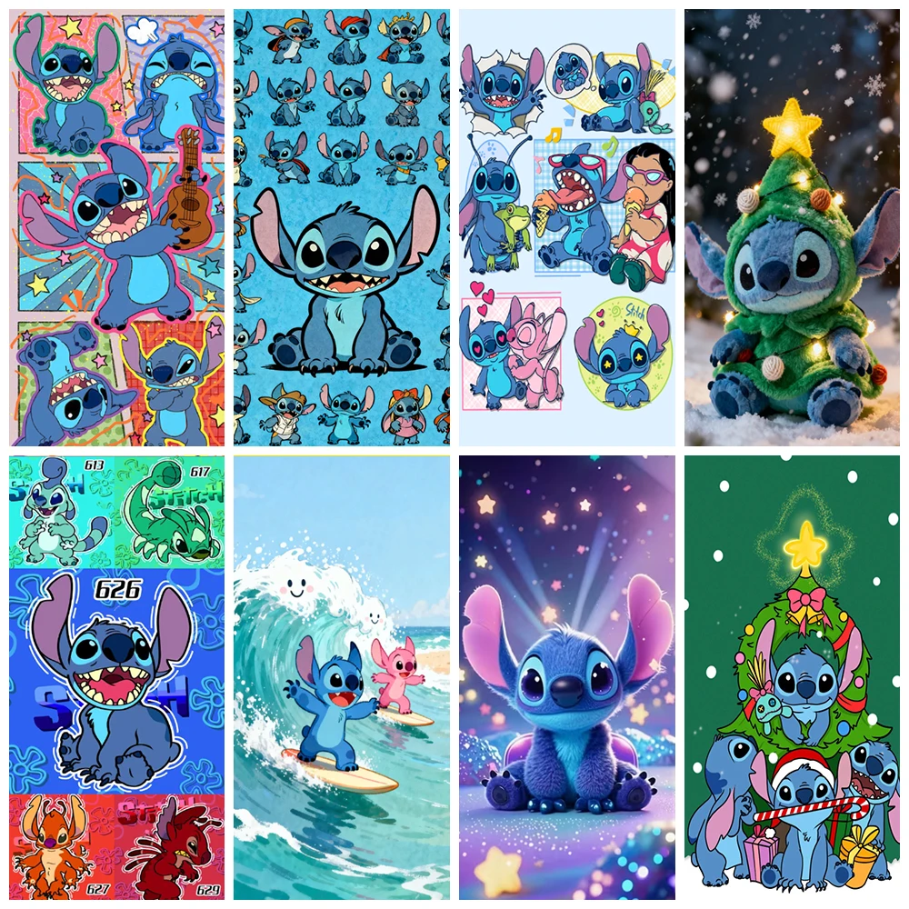 

Disney Lilo& Stitch Background Birthday Party Photo Props Cartoon Anime Star Cute Stitch Door Cover Decoration Backdrop Kid Gift