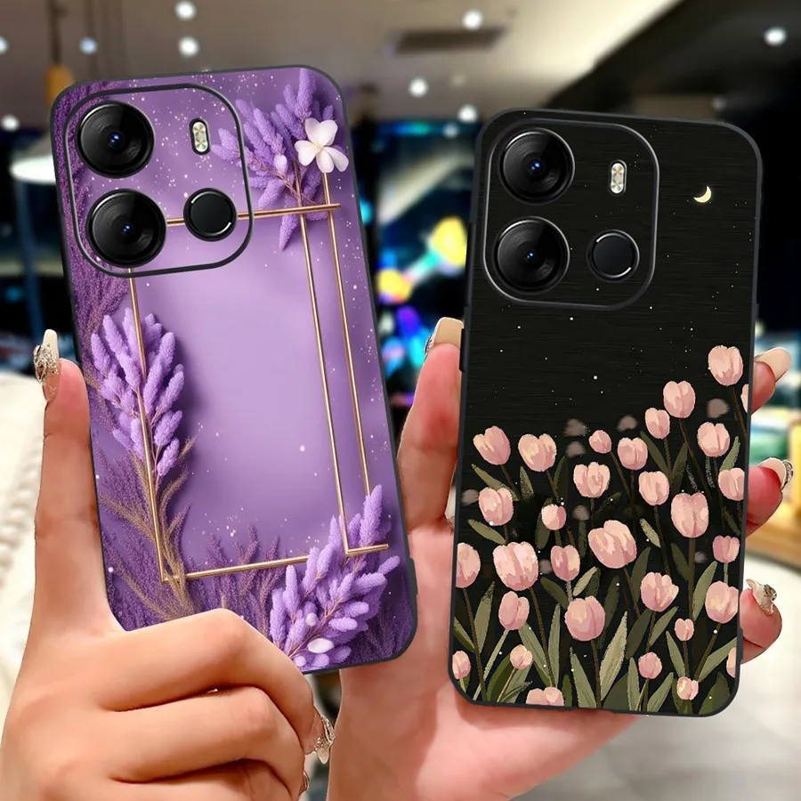 For Tecno Pop 7 BF6 Pop7 Pro BF7 Case Flower Butterfly Soft Silicon TPU Phone Funda Shell For Tecno Spark GO 2023 Phone Bags