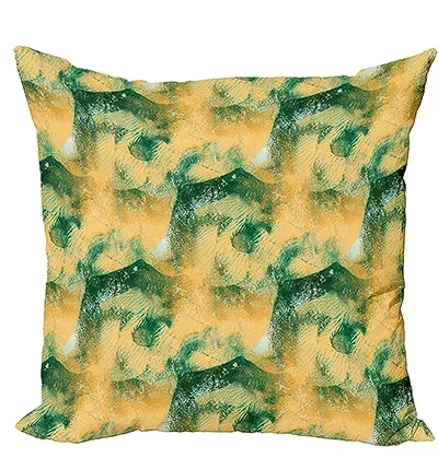 Abstract Throw Pillow Cushion Cover, Weathered Modern Printing Digital Printing,Green and Light Orange 45x45 pillow case