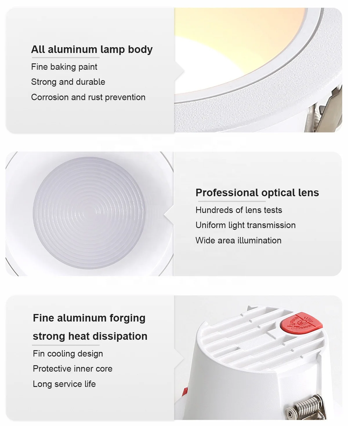 Recessed LED Round SMD Anti Glare 3 Colors Slim Home Office 7W 10W Downlights