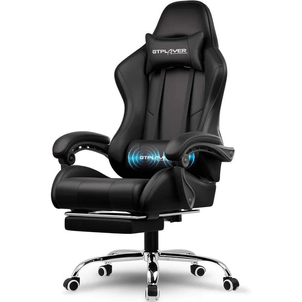 GTPLAYER Ergonomic Gaming Chair: Adjustable Height, 360-Degree Swivel, Footrest, and Lumbar Support