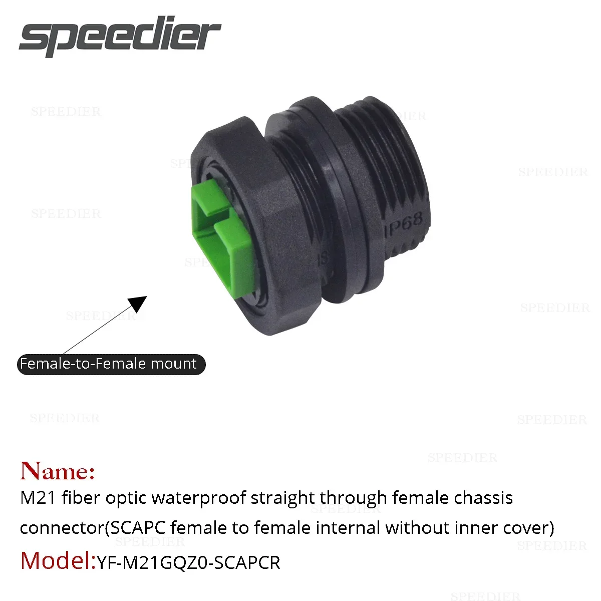 Water Fiber Optic Plug and Socket IP68 SCAPC Single Core Dual Core Single Mode Connector Outdoor Waterproof Connector M21x1.5