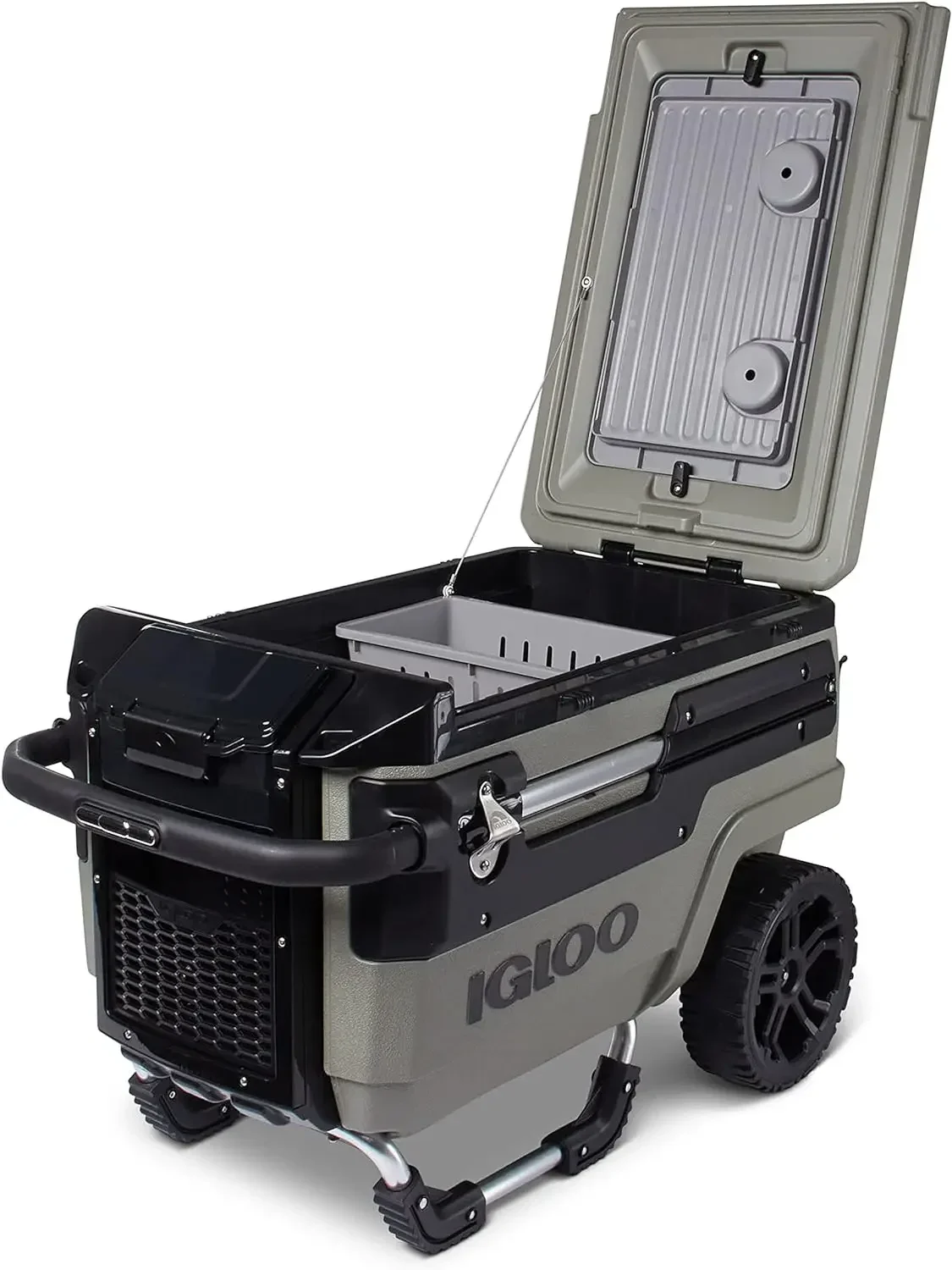 Premium Trailmate Wheeled Rolling Cooler, Olive Green