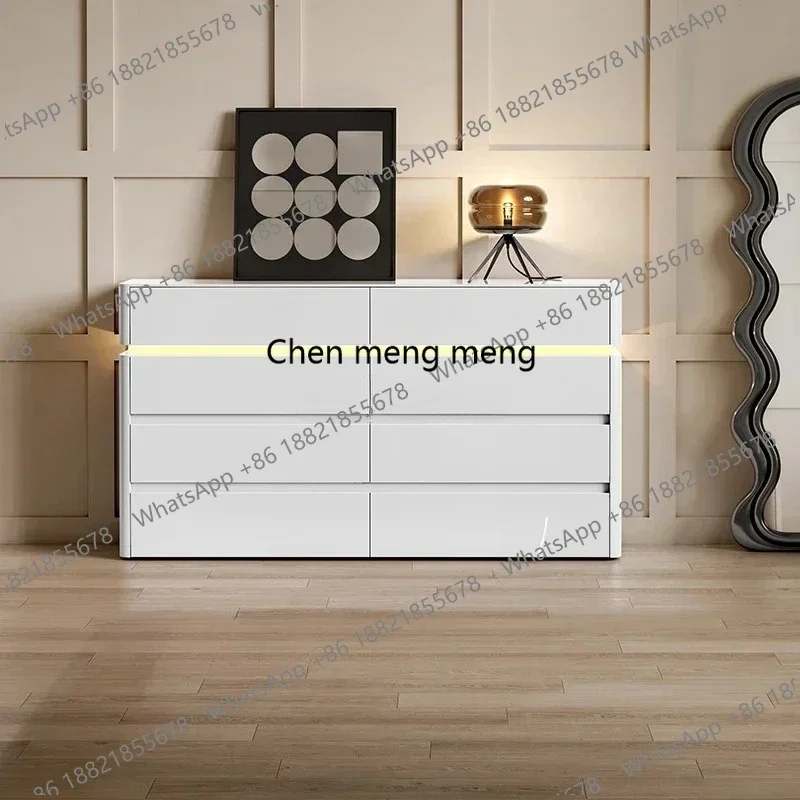 

Z136Bedroom ultra-thin bedside storage cabinet Modern simple wall narrow TV storage eight-bucket cabinet