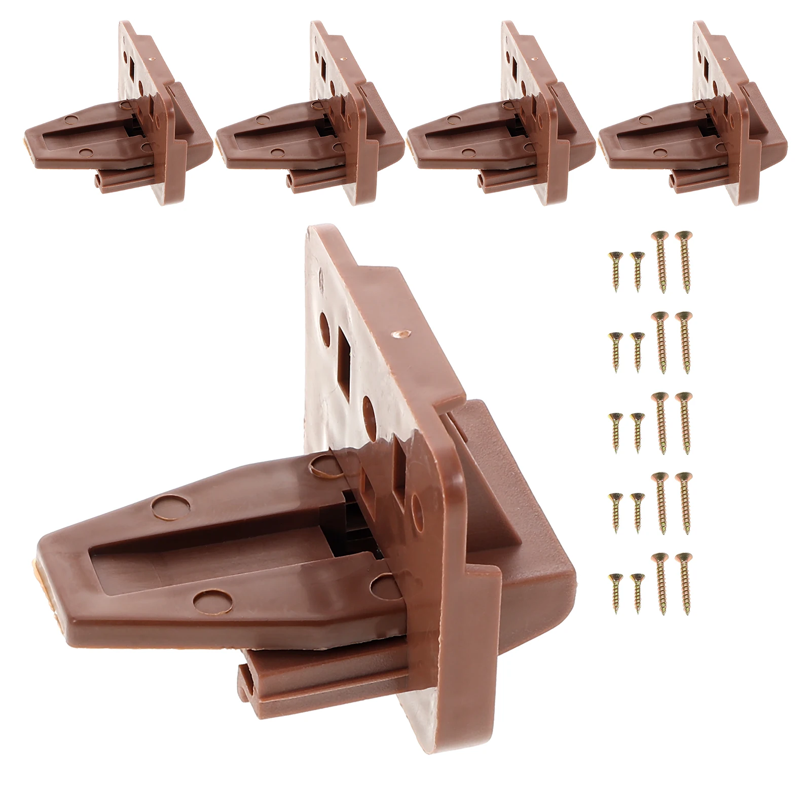 

5 Sets Drawer Slide Accessories Center Track Mount Glide Replacement Dressing Table Guide Brown Kit
