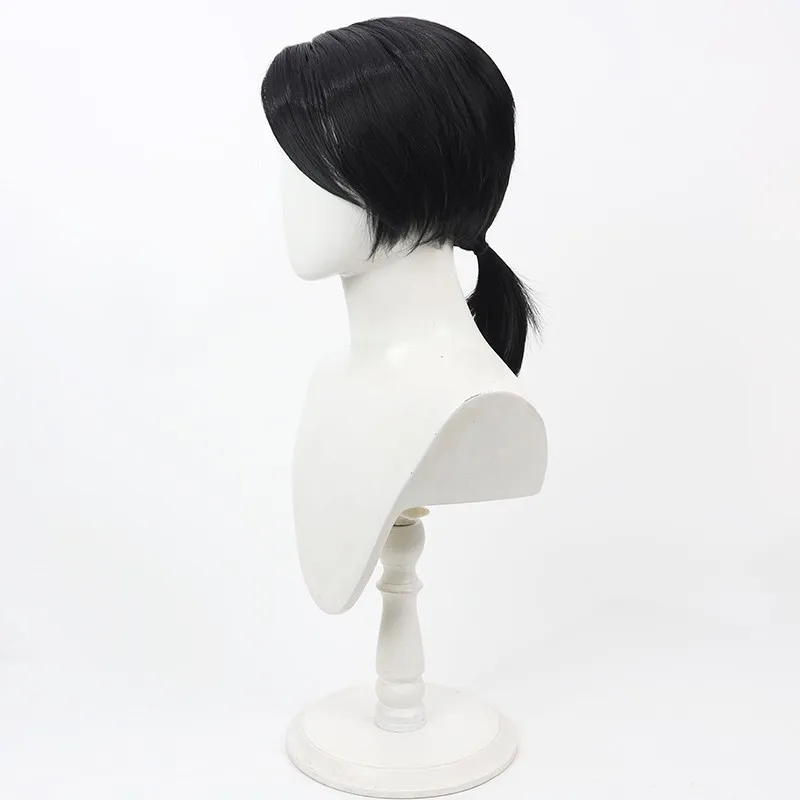 Identity V Banquet Butler Embalmer cosplay pruik zwarte lange trailing paardenstaart hoofdhuid Halloween cadeau