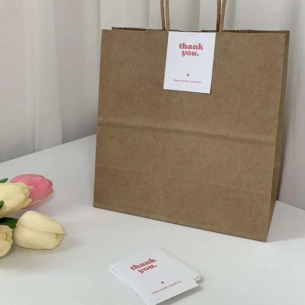 100Pcs Thank You Stickers Rectangular Label Sticker for Gift Package Express Delivery Delicate Fashion Sealing Stickers