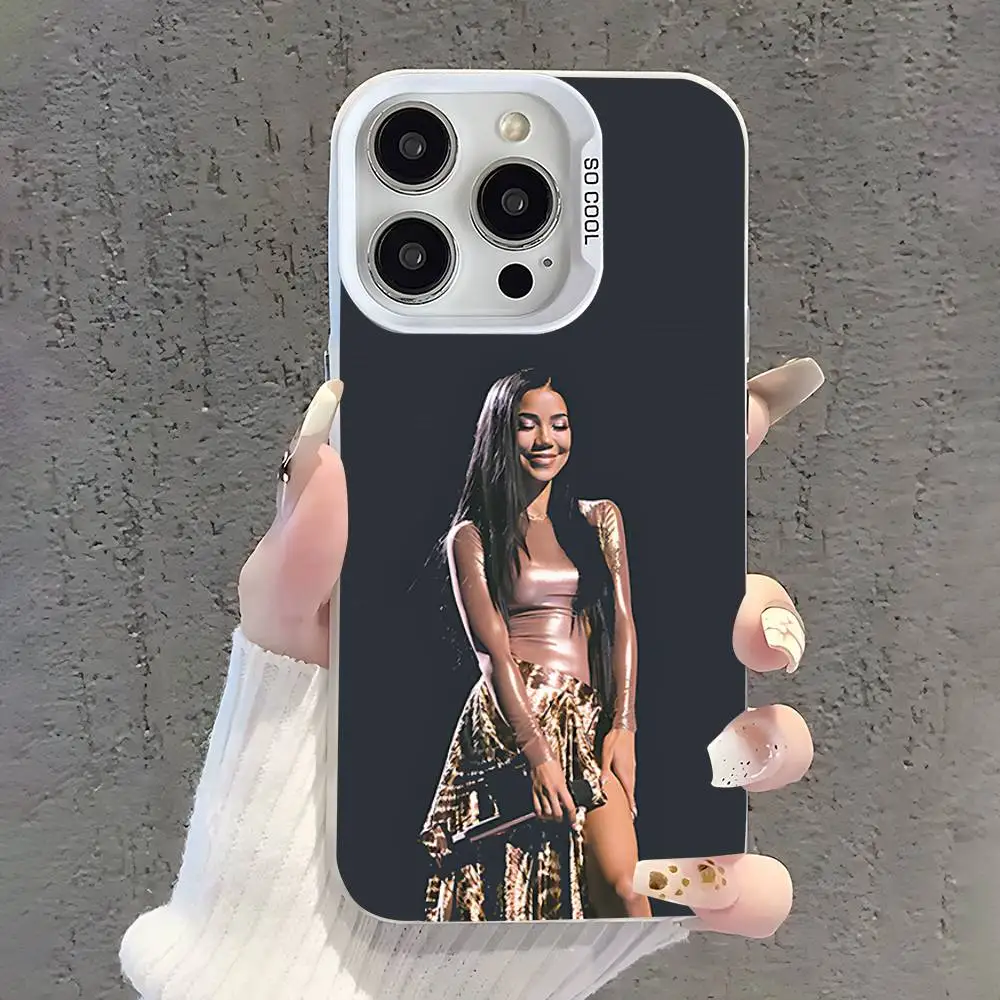 حافظة هاتف J-Jhene A-Aiko لهاتف iPhone 17,16,15,14,13,12,11,Pro,XS,Max,Plus,Mini,SE غطاء مقاوم للصدمات من الحلوى البيضاء غير اللامعة