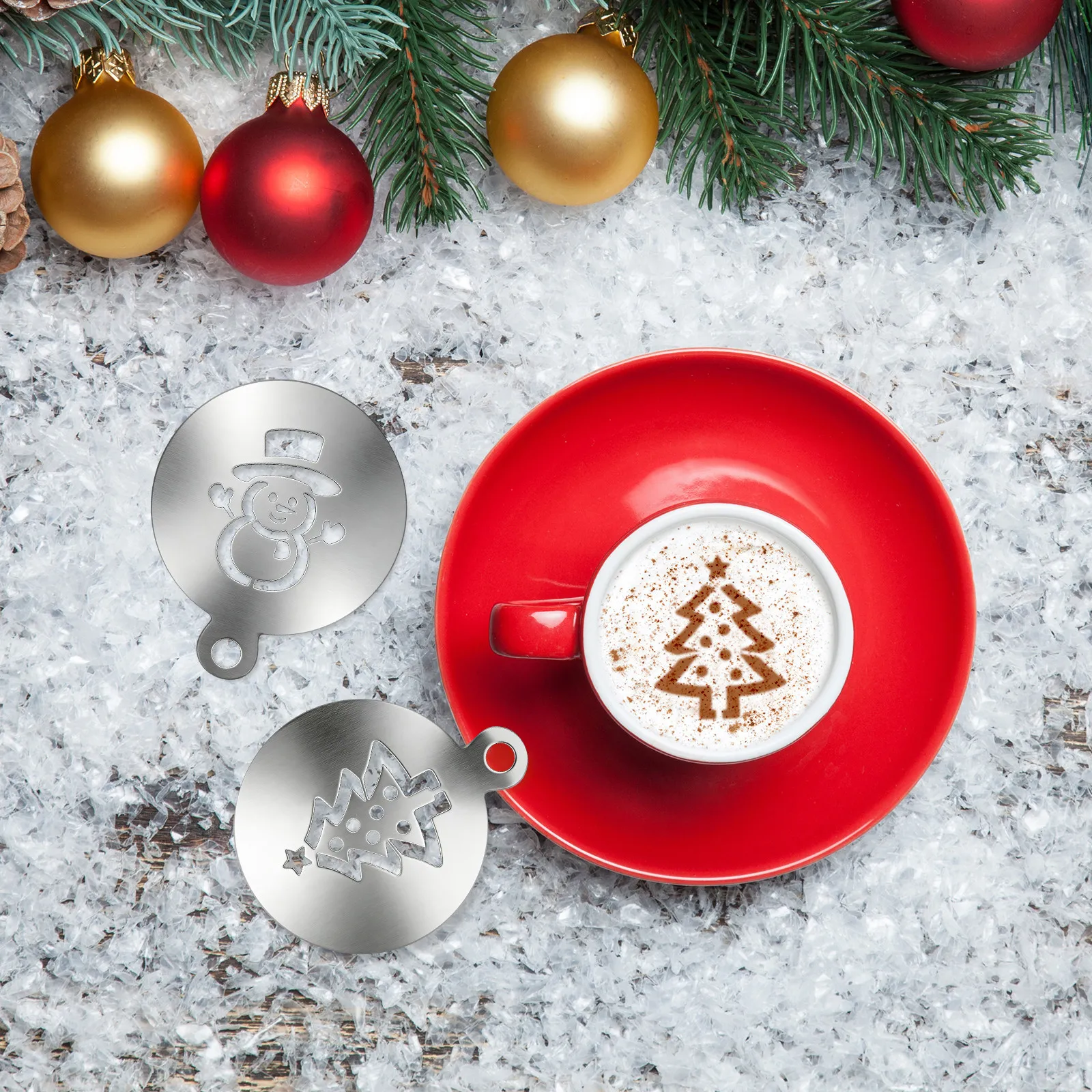 4 Stück Weihnachts-Kuchen-Scha – Coffee Stencil Art Bewertung und Preis