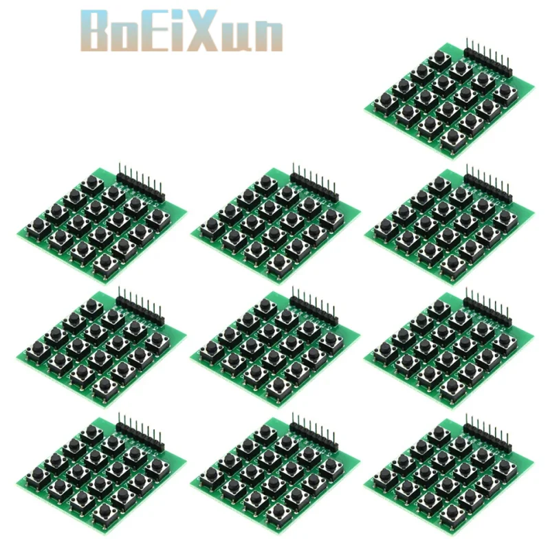 1/5/10pcs Micro Switch 4*4 Matrix Keyboard 8-bit Button Independent Button MCU External Expansion Keyboard Module For Arduino