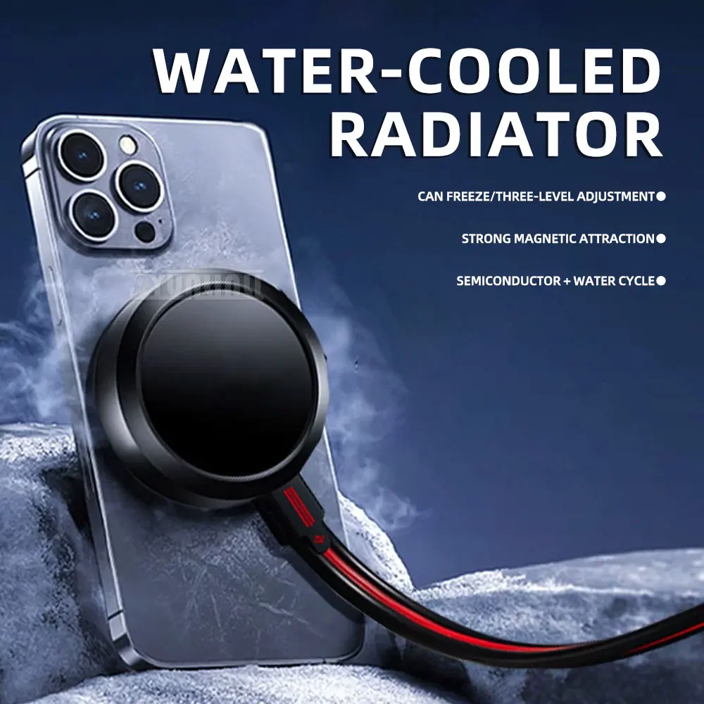 Mobile Phone Water-Cooling Mount with Back Clip, Semiconductor Liquid Cooling, Magnetic Attachment