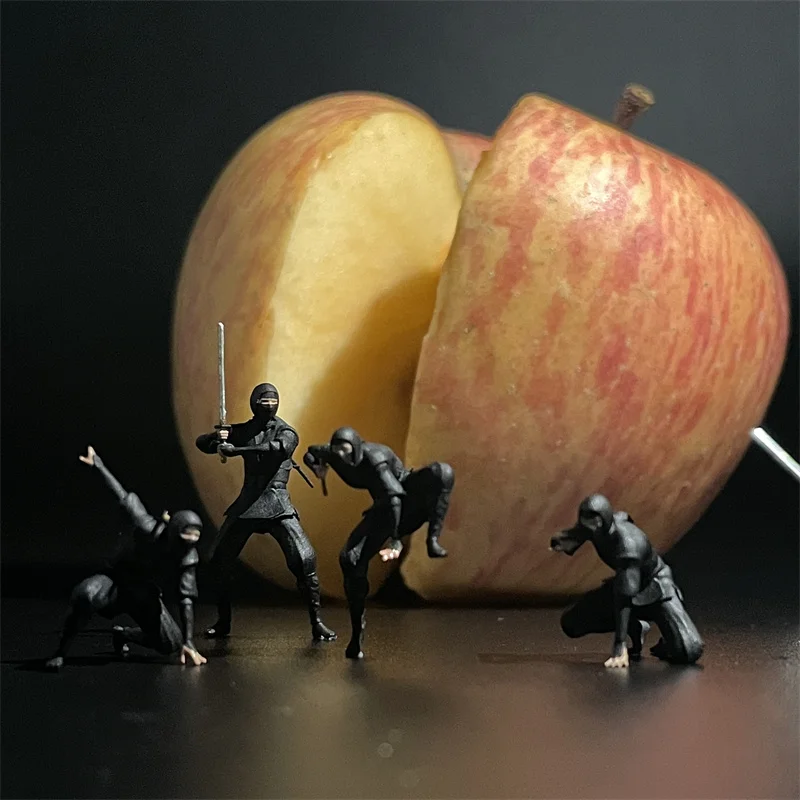 1/64 مقياس الراتنج نموذج الإبداعية اليابانية 4 شخصيات النينجا دييكاست سبيكة سيارة الديوراما المشهد اكسسوارات مجموعة مصغرة