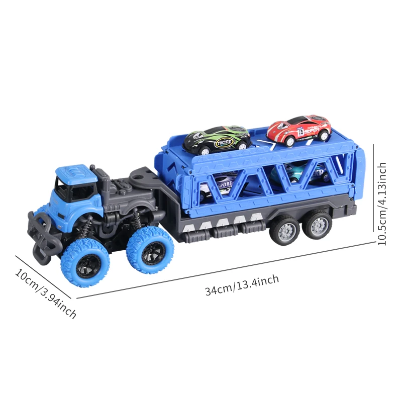 Deformable Rail Car Ejection Folding Big Truck Toys for Kids Container Transporter Playset Children Christmas Birthday Gift