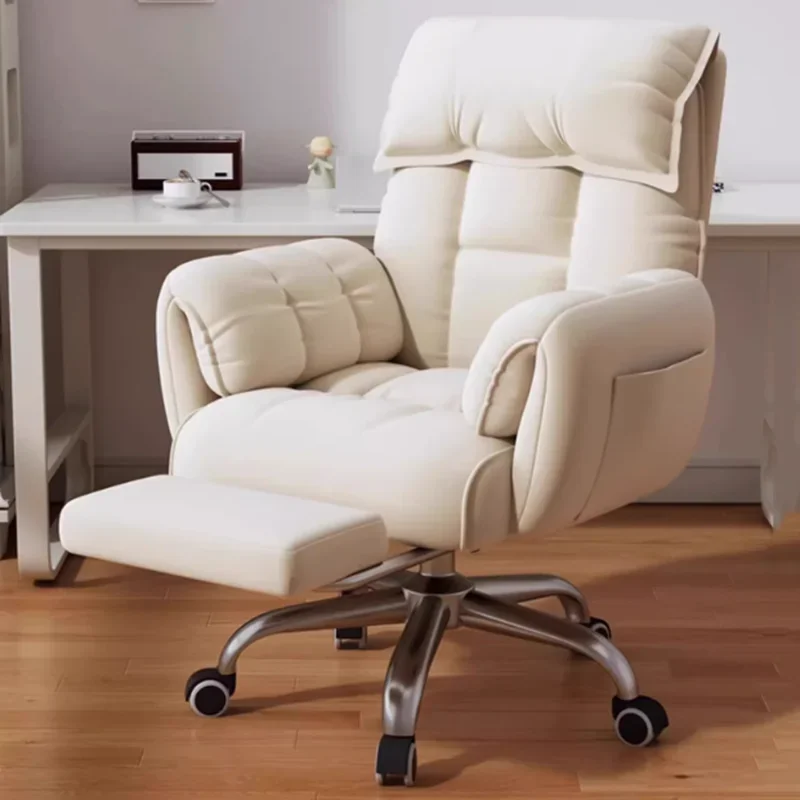 Cadeiras de escritório de luxo em couro, com apoio de braço, tecido, cadeiras móveis para escritório, executivas, para sala de estar, acessórios para móveis gamer