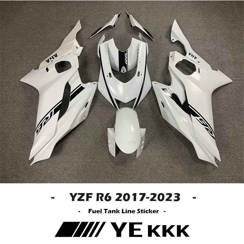 

For YAMAHA YZF-R6 YZF R6 600 17 18 19 20 21 22 23 Fairing Shell Sticker Decal Whole Car Line All LOGO R6 2017-2023