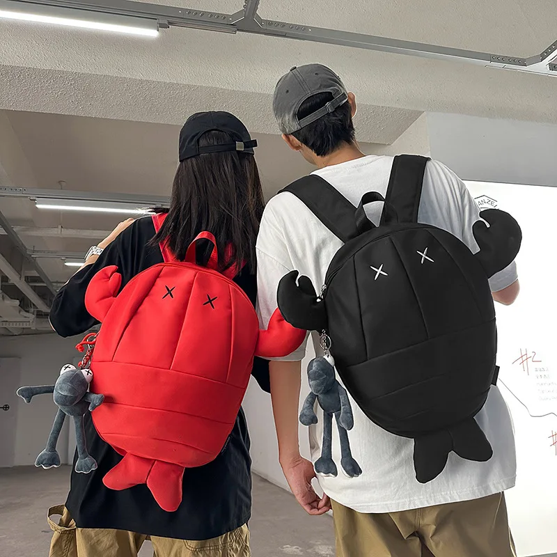 

Unisex Creative Lobster Backpack 2025 New Large Capacity Student Personalized Cycling Crossbody Bag Chest Bag Travel Backpack