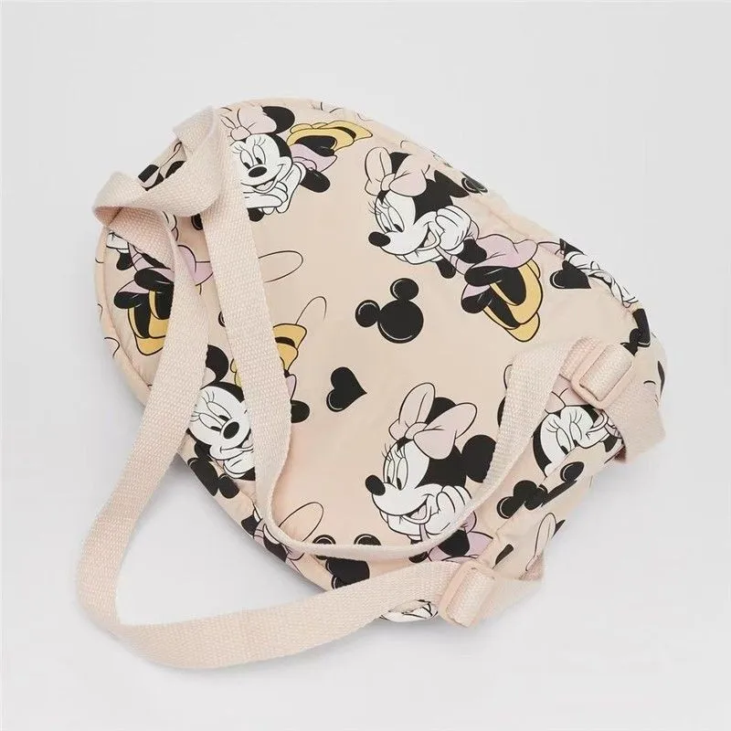 Bolso de dos hombros de Minnie rosa para niñas, mochila de nailon con estampado completo, impermeable, a la moda