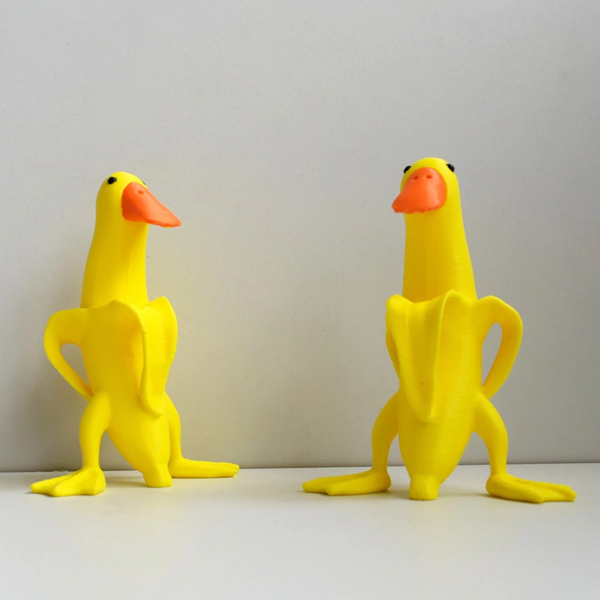 Funny Simulation Banana Duck Toy Statue 3D Printing Toy Cute Animal Small Yellow Duck Model Desktop Small Ornament Creative Gift