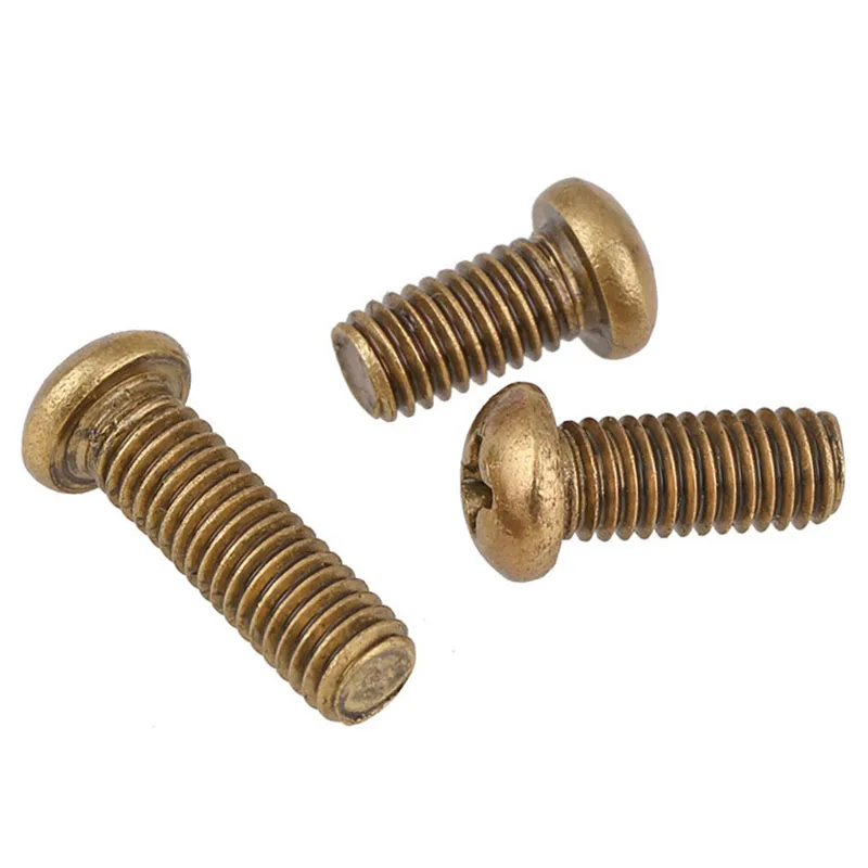 M4 M5 M6 Brass Round Groove Screws Brass Phillips Machine Screw Pan Screw Bolts
