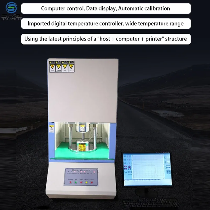 2026 SKZ133 Mooney Viscometer ASTM D1646 ISO 289 1% Repeatability 0~200 Operating Temperature for Accurate Fluid