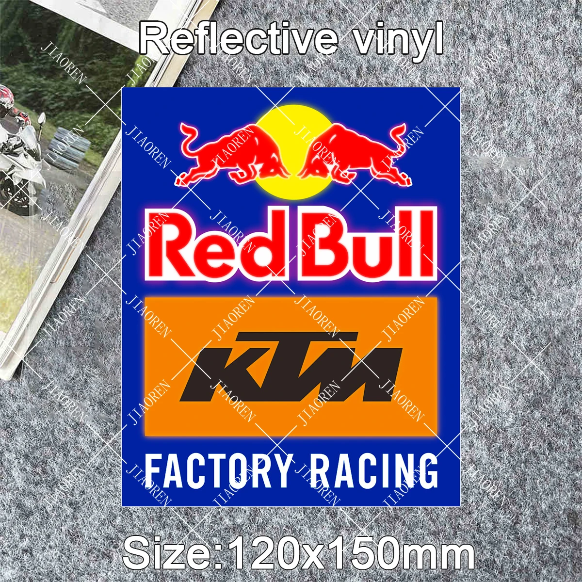 Reflective Red Bull Vinyl Sticker for Ktm Tank Logo Decal Rc8 Duke 390 790 890 1290