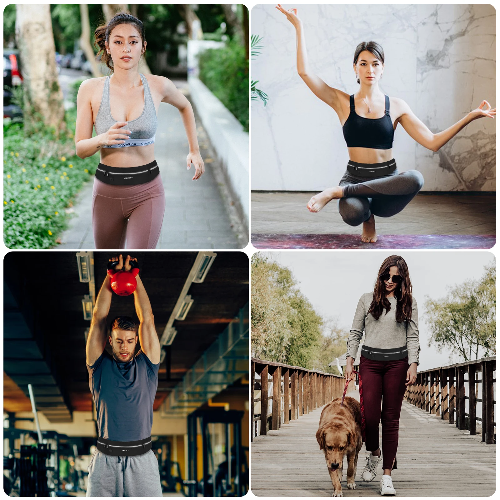 HAISSKY fermeture éclair poche taille sacs de course pour iPhone 17 16 15 14 13 Pro Max 17 Air 16E 14 Plus ceinture ceinture élastique taille Pack