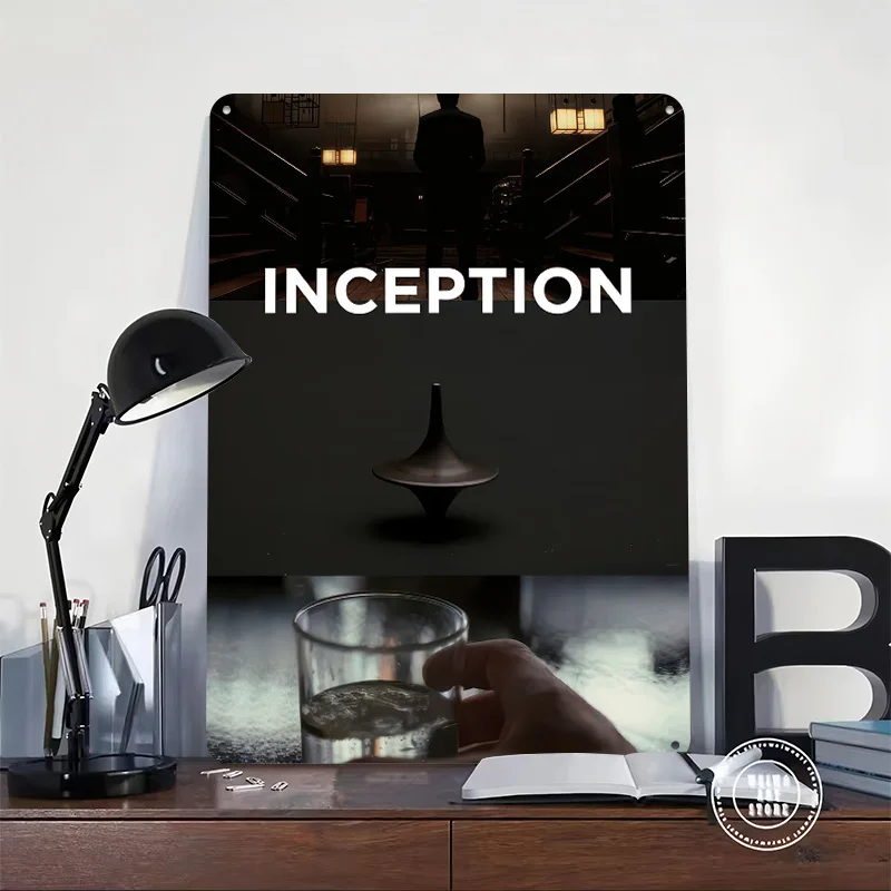 Inception Movie 3D Printed Texture Poster Personalized Wall Art Retro Metal Tin Signs for Gaming Room Decoration Man Wand Deko
