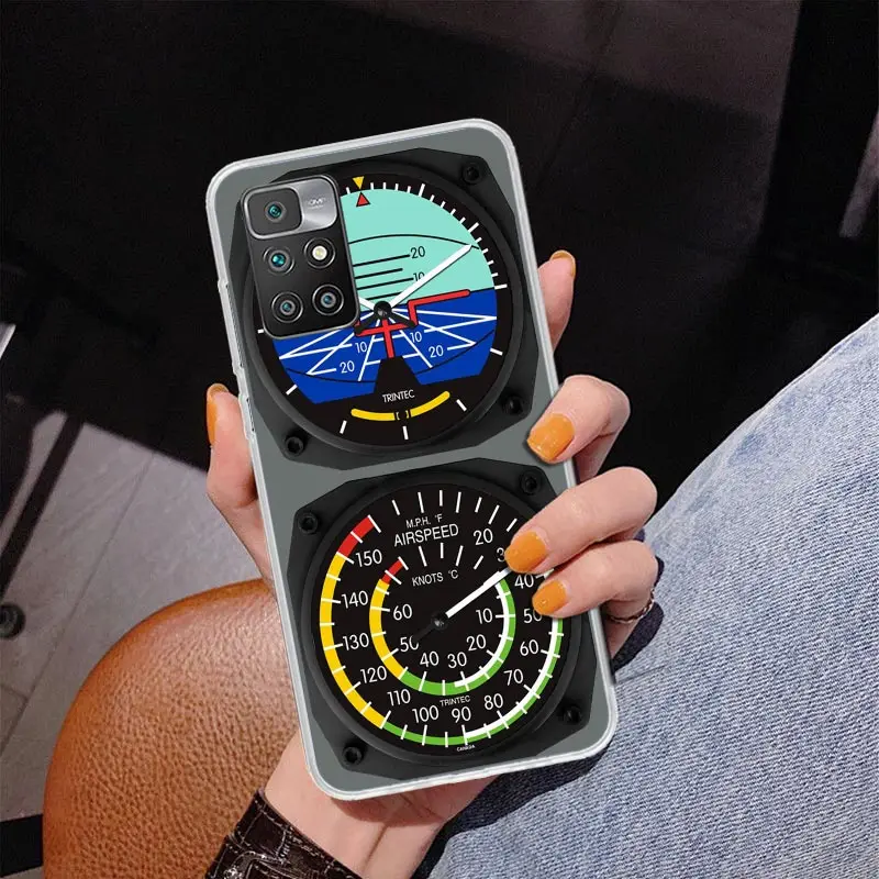 Aviation Aeroplane Helicopter Cockpit Instrument Phone Case For Xiaomi Redmi 12 12C 10 9 9A 9C 9T 10C 10A 8A 8 7A 7 6A 6 Pro S2