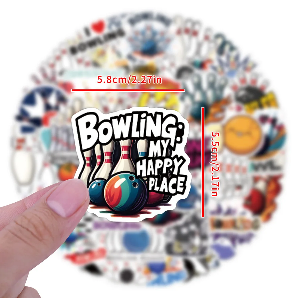 

10/55PCS Bowling Sports Graffiti Stickers Cartoon Fun Creative Personal Decorative Scooter Suitcase Waterproof Decal Toys Gifts