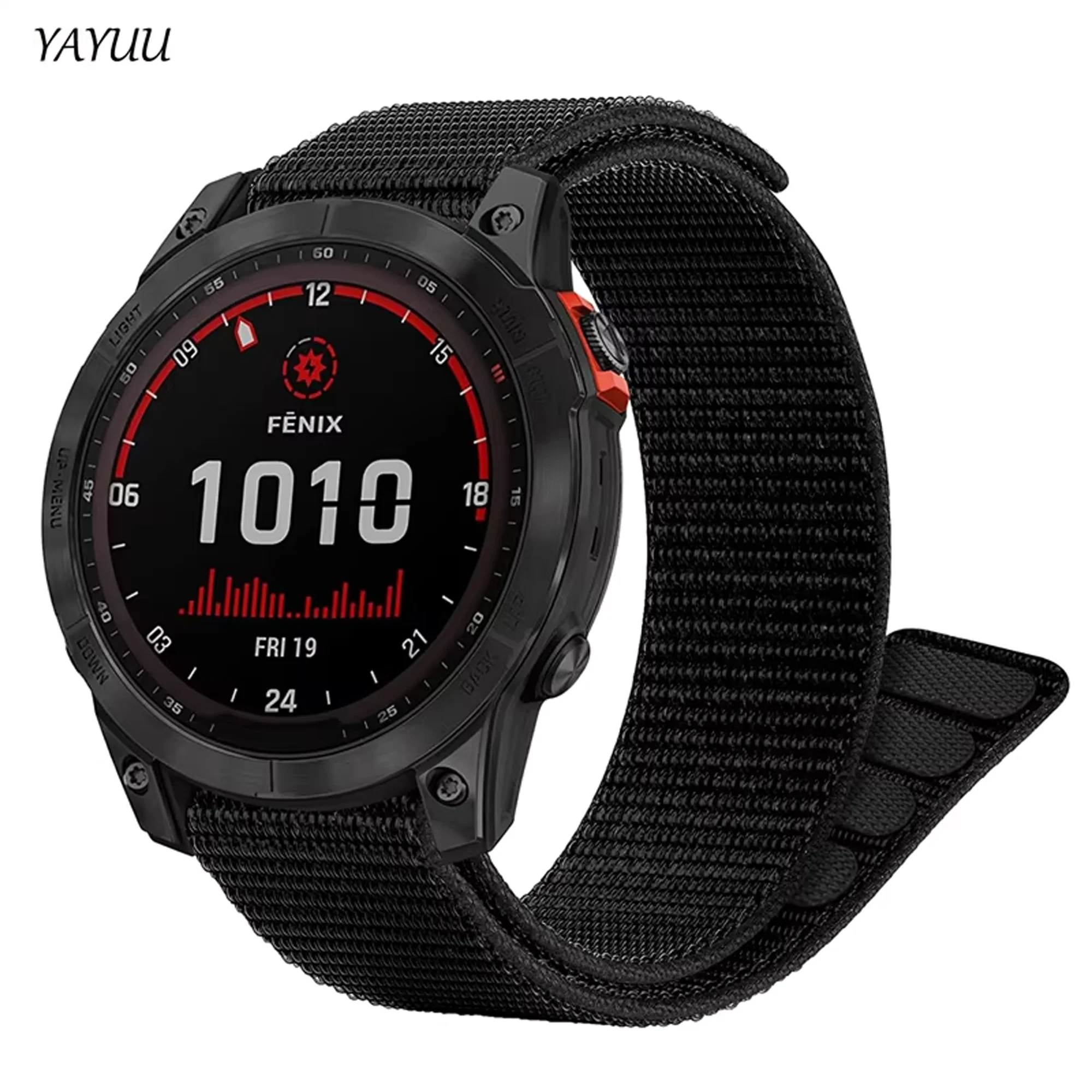 

YAYUU 26 мм 22 мм 20 мм нейлоновый ремешок для часов для Garmin Fenix 7X 6X Pro/Fenix 7 6 Pro/Fenix 7S 6S/Fenix 5X5 5S Plus/Venu 2 Plus быстросохнущий ремешок на липучке