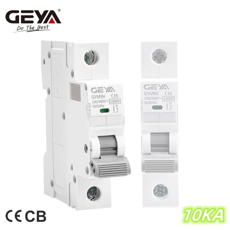 GEYA GYM9H 10KA MCB 6A 10A 16A 20A 25A 32A 40A 50A 63A 220V/400V Mini wyłącznik automatyczny C krzywa