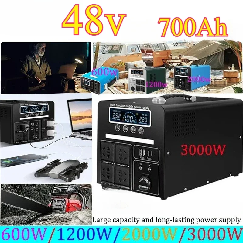 

7 Million MAh Portable Emergency Charging Power Station 3000W Household Solar Generator Outdoor Camping Energy Storage 220v 110v