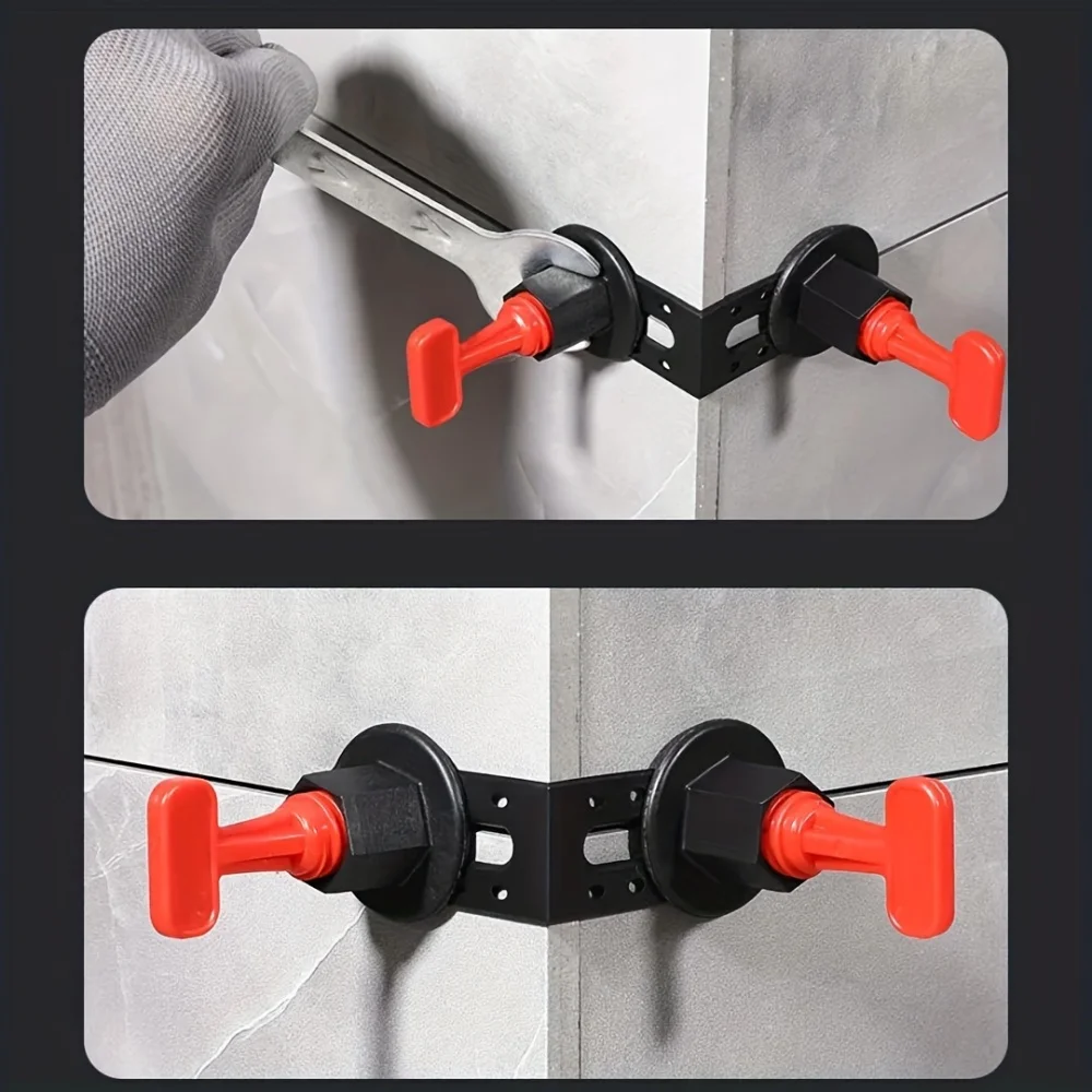 50 قطعة نظام تسوية البلاط مقاطع ركن الضابط زاوية الذكور ل بلاط الحائط مستوي الفواصل محدد الضابط أدوات التسوية