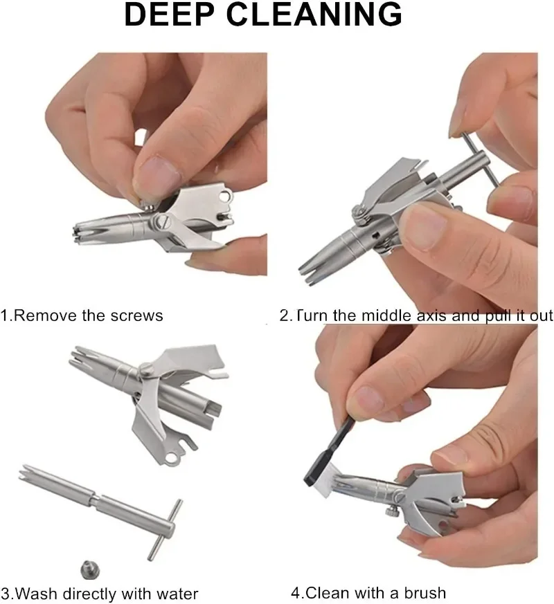 1set Men\'s Nose Hair Trimmer Stainless Steel Manual Trimmer Suitable for Nose Hair Razor Washable Portable Nose Hair Trimmer