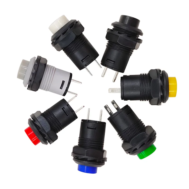 10PCS DS-428/427 Circular Button Switch Unlocking Self locking Switch Thread Type Opening 12mm Multiple ColorsDS-425