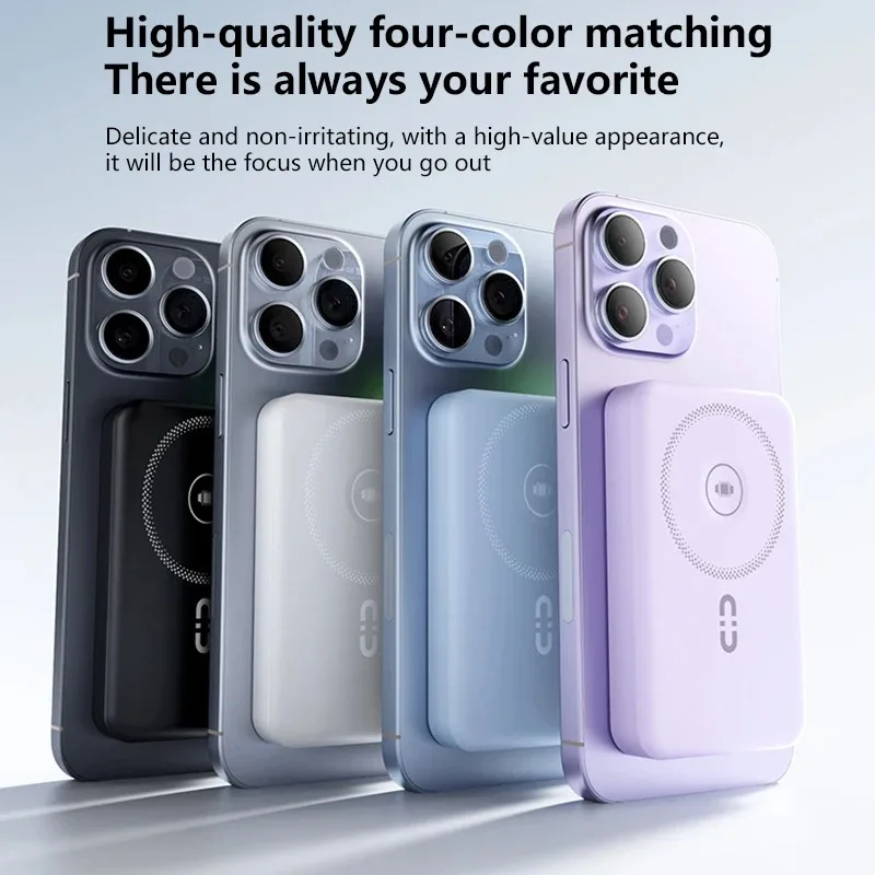 بطارية باور بانك مغناطيسية 3 في 1 QI 15 وات شحن سريع لاسلكي مع شاشة LCD ذكية لهاتف iPhone 12-17 Pro Watch Airpods #3