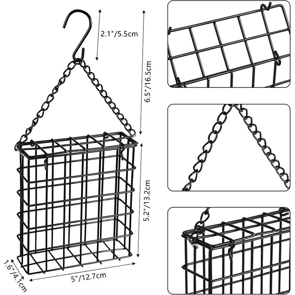 Metal Bird Feeder for Outdoor Garden Use Designed to Hold One Suet Cake for Attracting Nuthatches and Other Suet Loving Birds