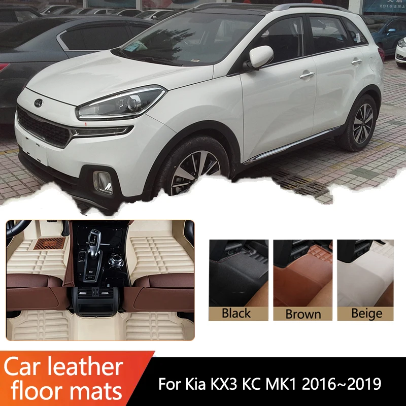 LHD For Kia KX3 KC MK1 1th 1Gen 2016~2019 2017 2018 Car MatsWaterproof Car Mats Floor Tapetes Para Carro Accessories Parts Auto