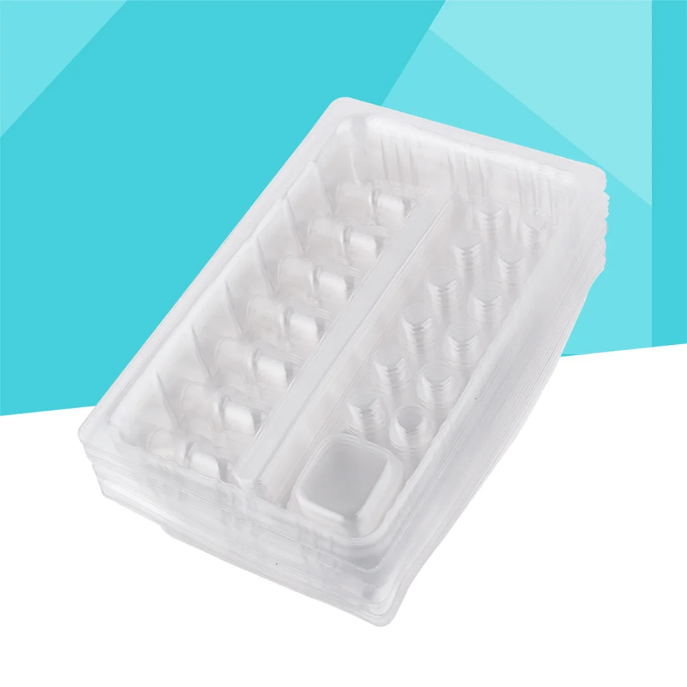 

20Pcs Clear Plastic Disposable Needles Trays Ink Caps Holder Perfect for Tattoo Artists Painters Makeup Lovers