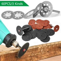 60PCS Cutting Discs For Dremel Accessories Diamond Cutting Discs Sanding Grinding Wheel Circular Saw Blade Rotary Tool Set