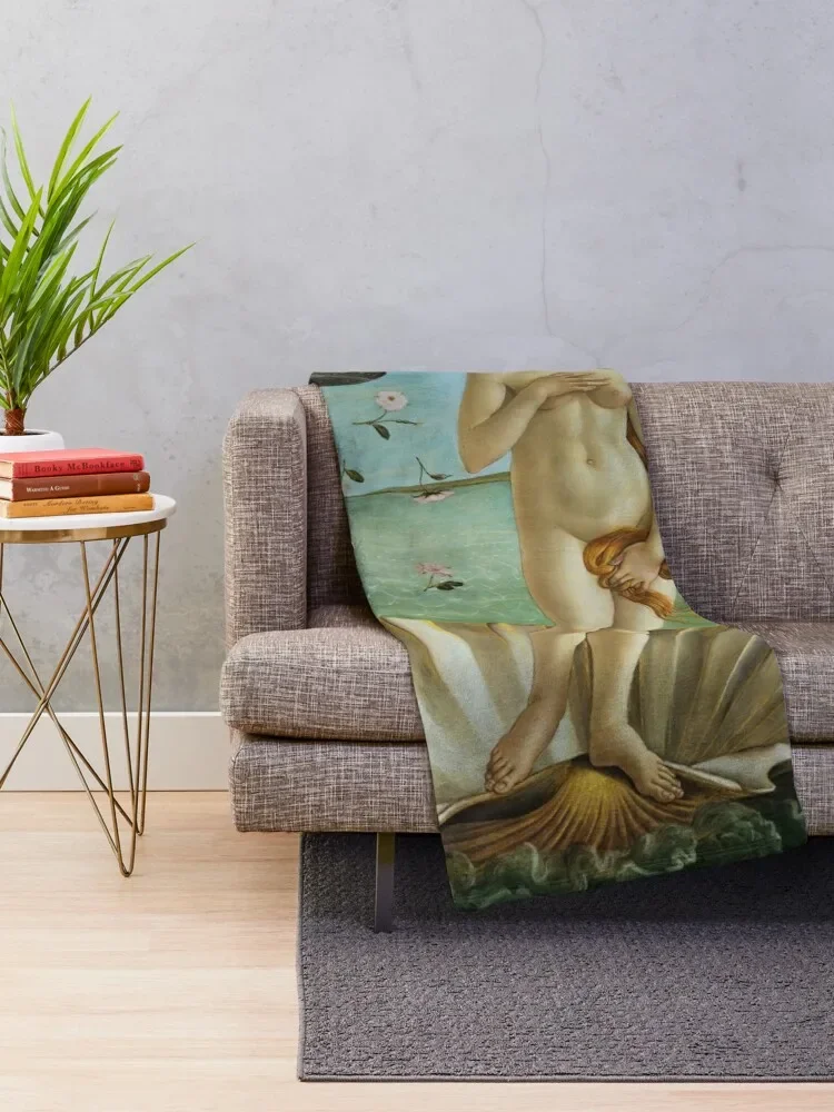 The Birth of Venus by Sandro Botticelli (1486) Throw Blanket Sofa Throw Soft Plush Plaid Blankets