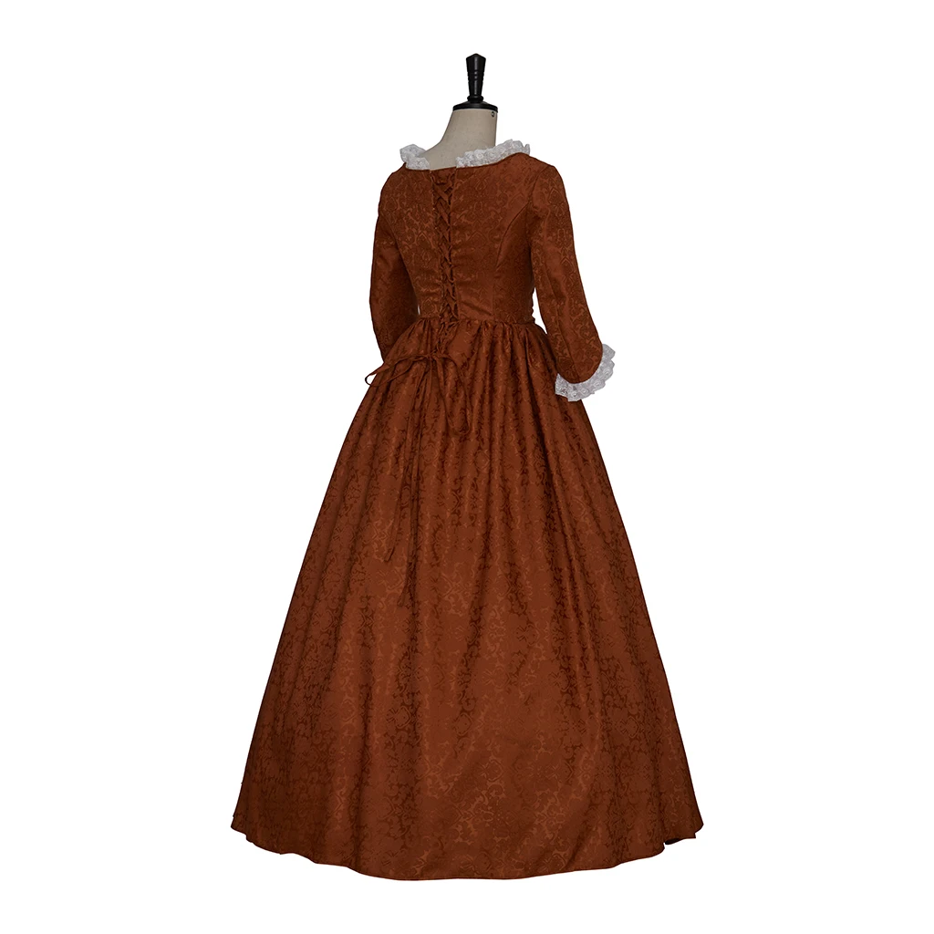 ผู้หญิงประวัติศาสตร์สีน้ําตาลเครื่องแต่งกาย Retro ยุคกลาง Belle ชุด Victorian Renaissance Gothic Dress