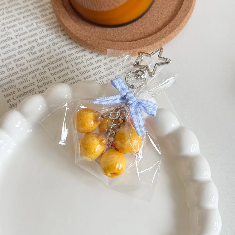 3D Molded Design Fruit Pendant Keychain Vivid Shape Delicate Shape Details 3D Fruit Charm Compact Size Lightweight Material