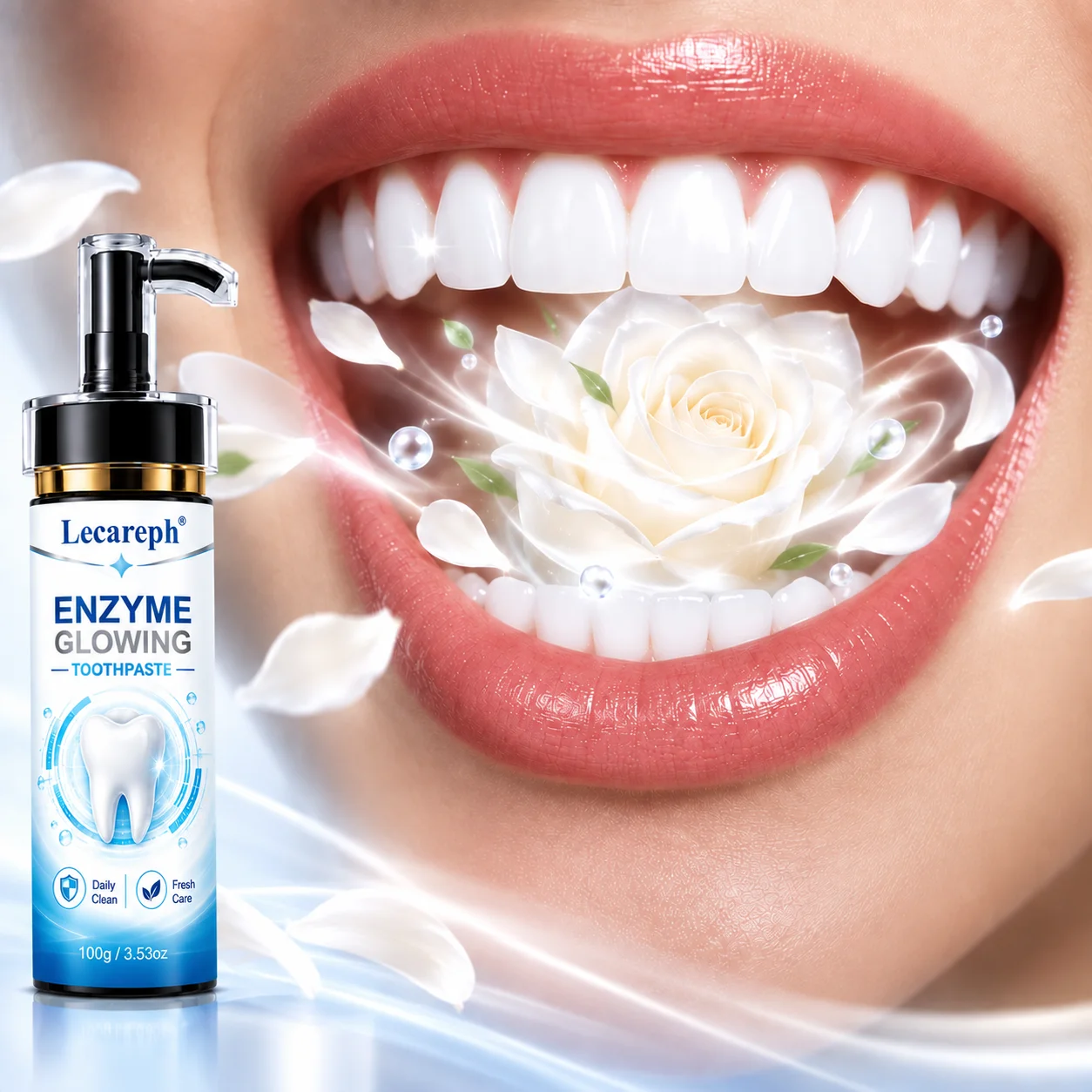 Enzyme Glowing Toothpaste Niacinamide & Hydroxyapatite for Teeth Whitens Deep Clean Fresh Breath Daily Oral Care Sensitive Teeth