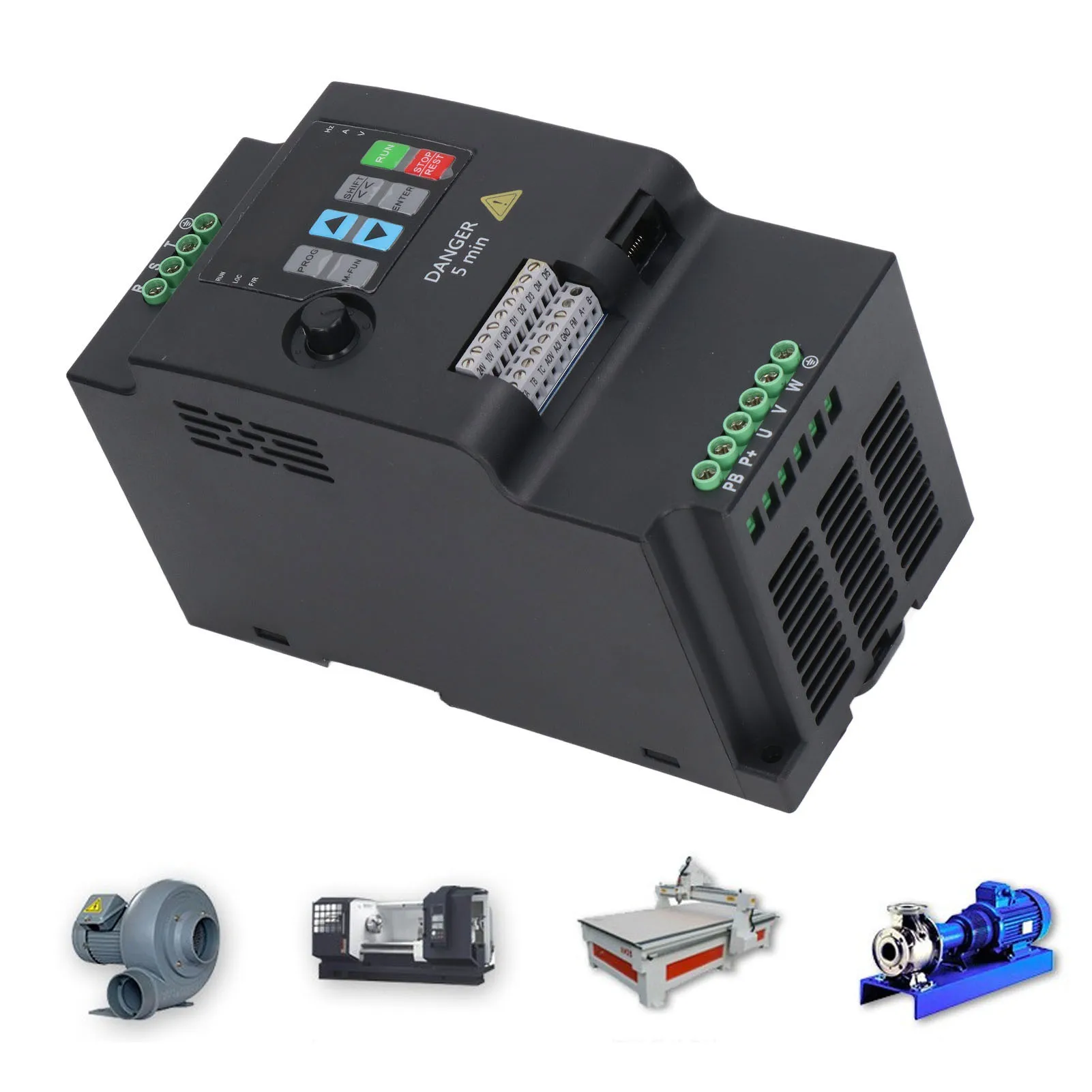 

3 Phase Frequency Inverter Variable Frequency Drive 3 Phase Frequency Converter 5.5KW Motor AC380V Input AC0‑380V Output
