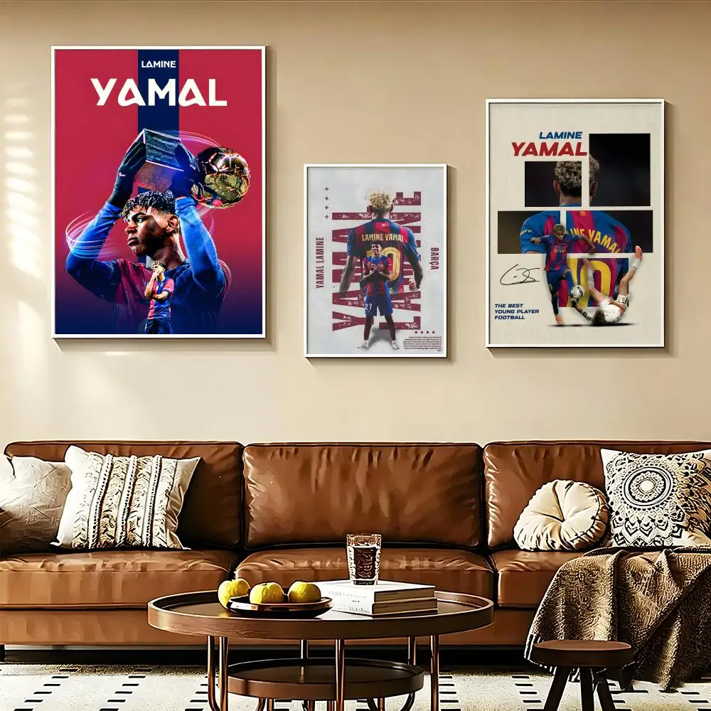 sportstar L-Lamine Y-Yamal Poster posters Self-adhesive Paper Print Home Living Room Bedroom Entrance Bar Cafe Art