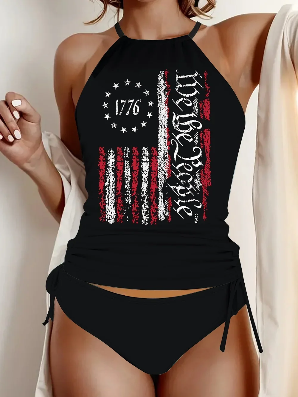 Ensemble Tankini imprimé Floral pour femmes, maillot de bain Bikini élégant 2 pièces avec bretelles réglables et bas taille haute, vêtements de plage d'été